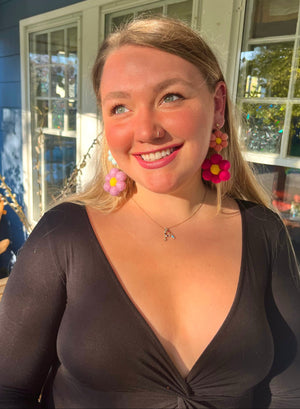 Rainbow Daisy Dangle Earrings