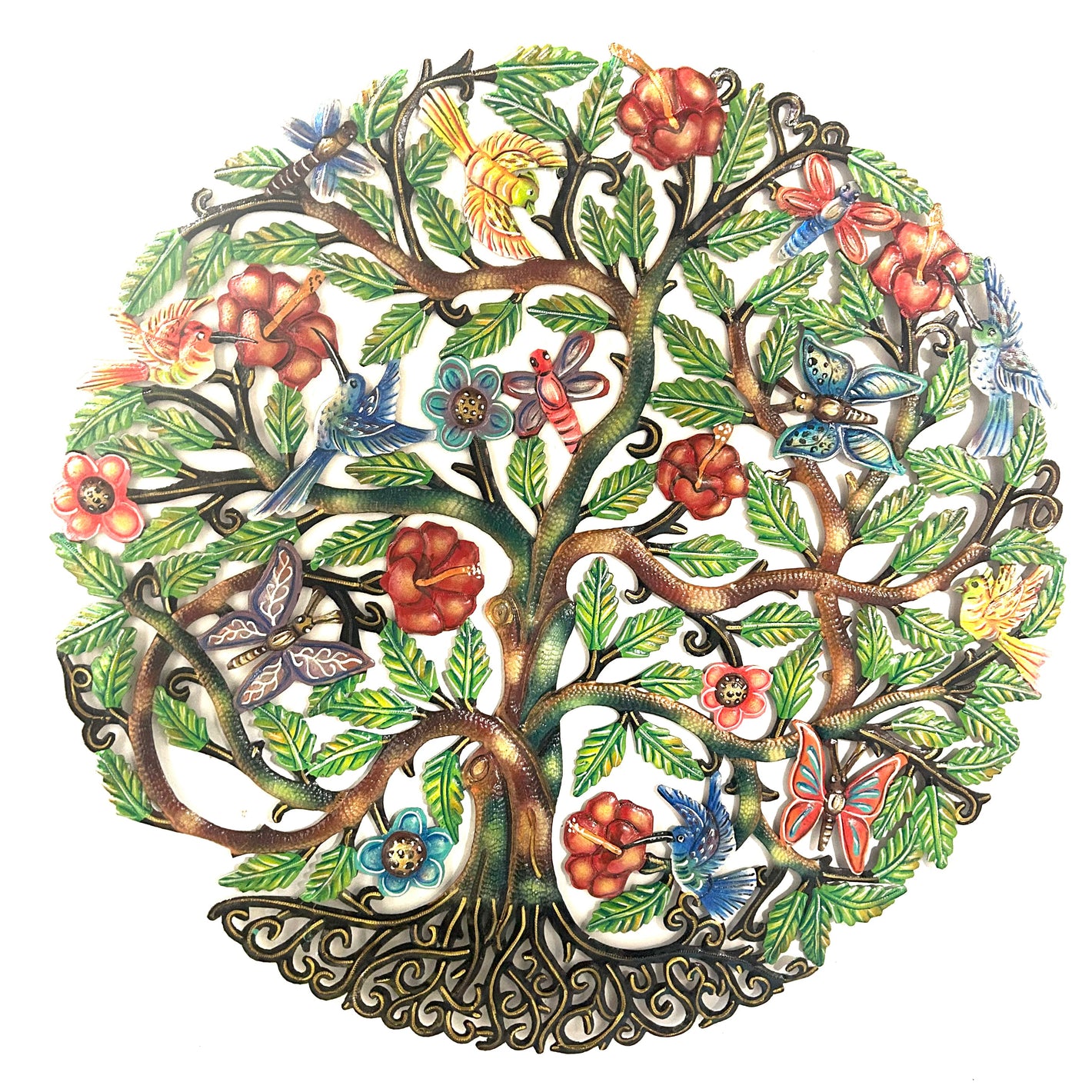 Jumbo Green Tree Of Life - Birds And Flowers