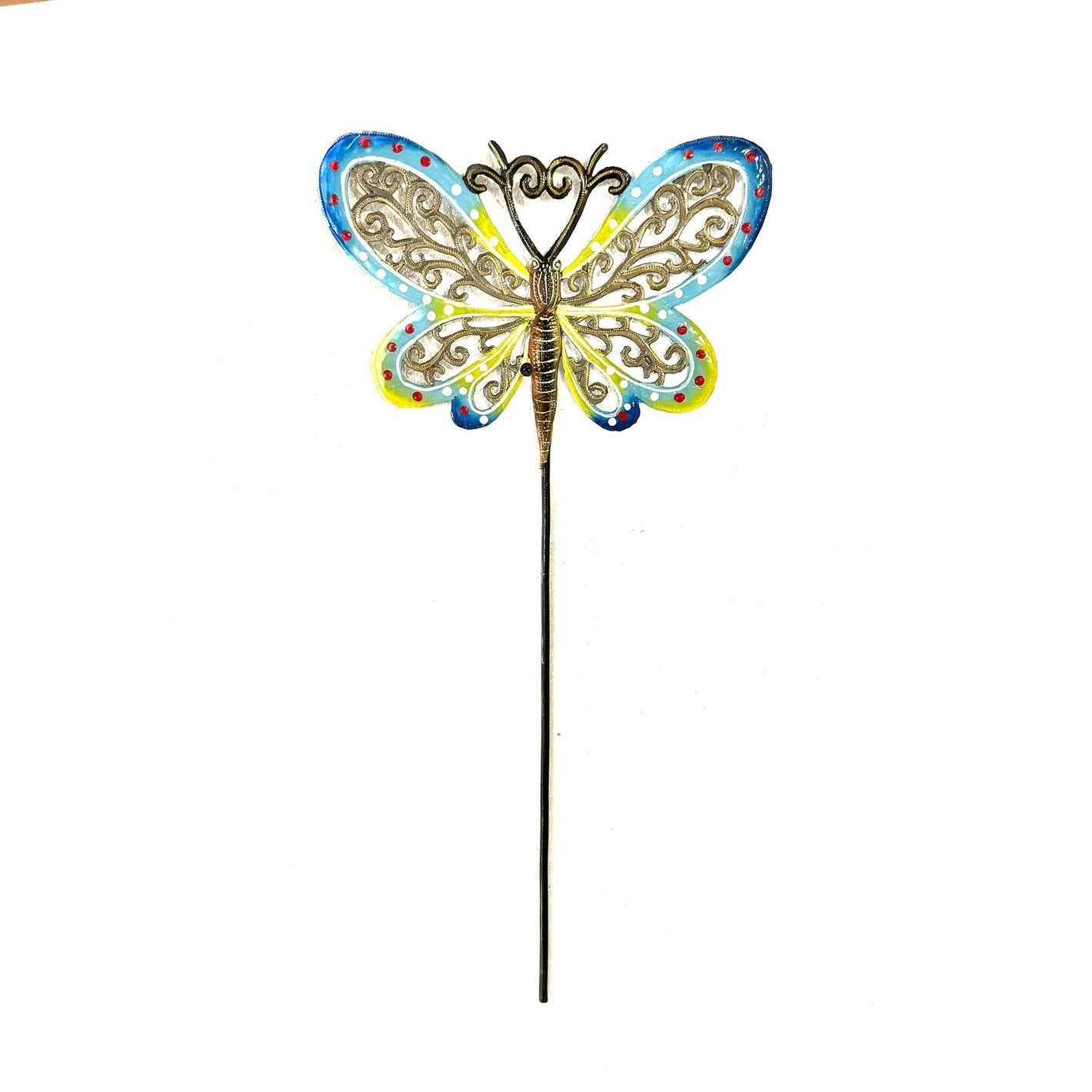Blue-Yellow Butterfly Garden Stake