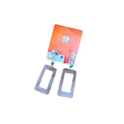 Dangle Rectangle Earring- Smooth