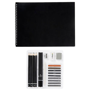 Sketching & Drawing Combo, Hardcover Book & 26 pc Pencil Set