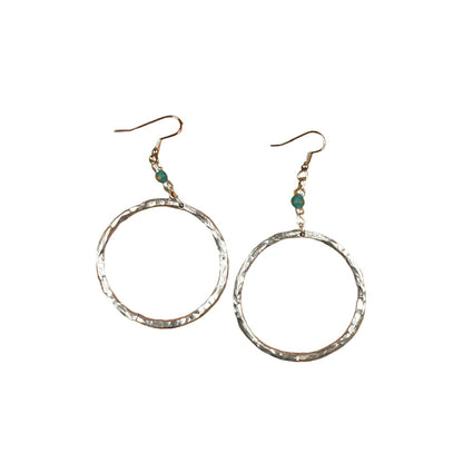 Dangle Hoop Earring - Hammered
