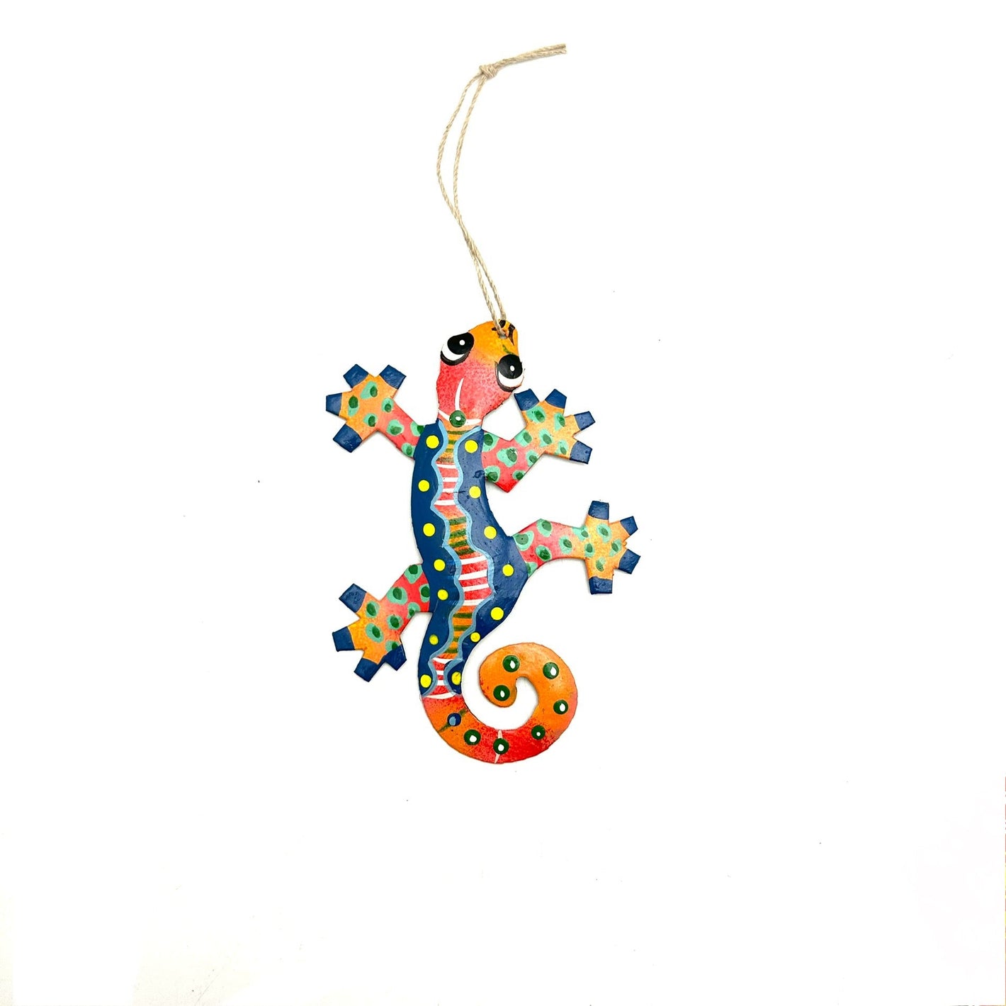 Little Gecko Ornament- Blue/Orange