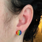 Rainbow Stripes Stud Earrings