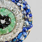 Handmade Evil Eye Nazar Boncuk Pendant with Chain for Rearview Mirror Hanging or Wall Hanging Lapis Lazuli, Crystal, Apatite