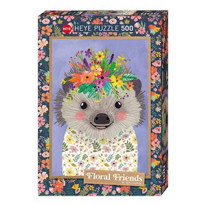 Funny Hedgehog Floral Friends 500 Piece Jigsaw Puzzle Heye