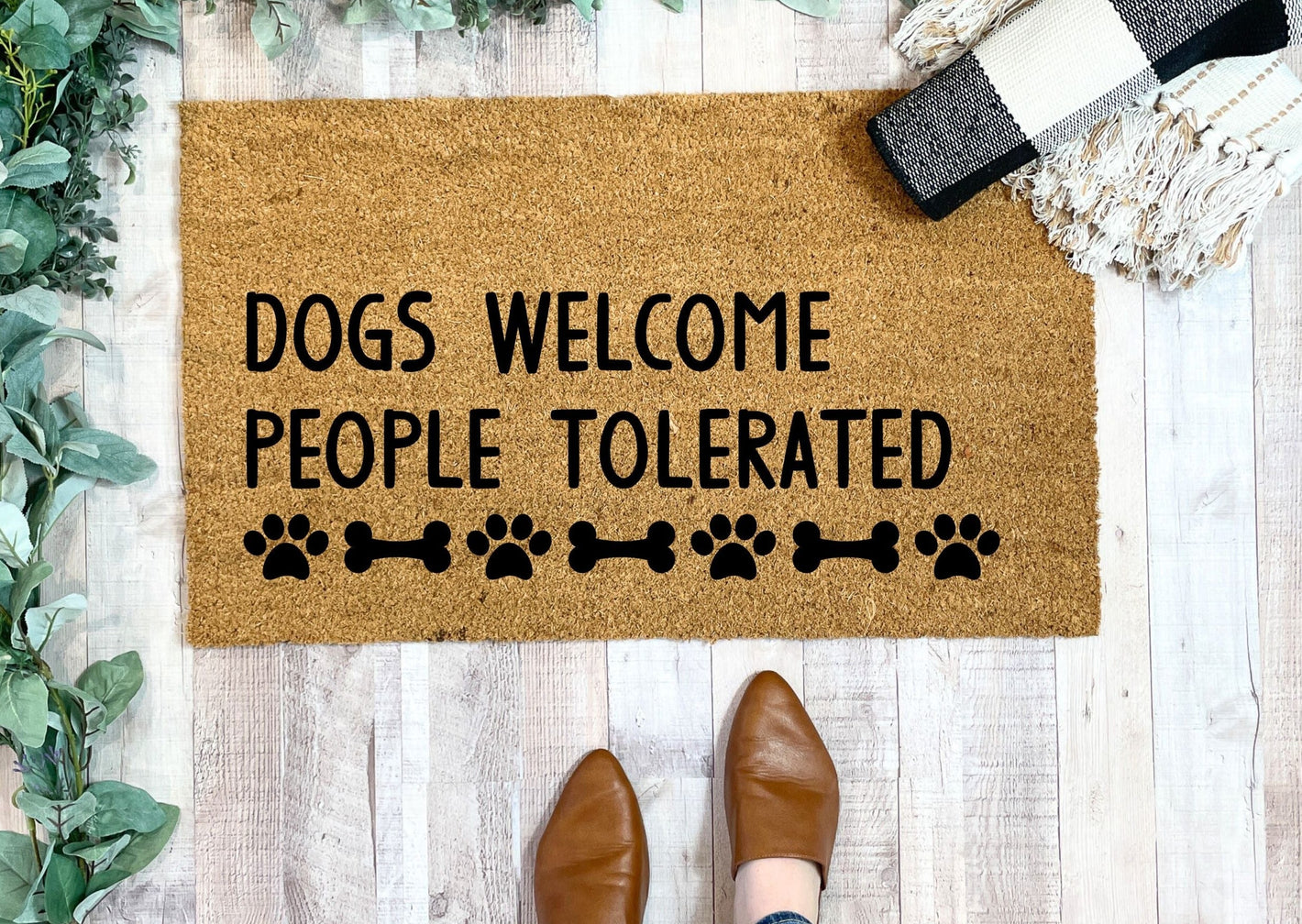 Dogs Welcome People Tolerated Funny Doormat