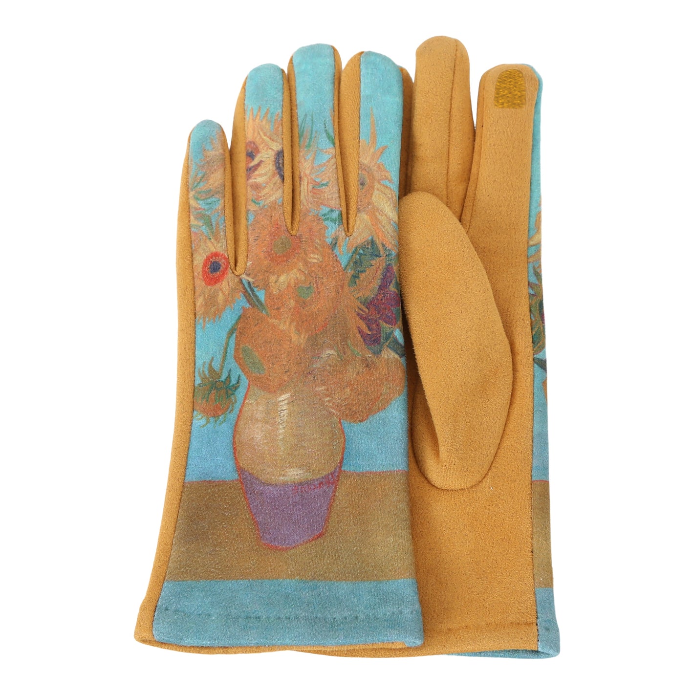 van Gogh Sunflowers Womens Touch Screen Gloves - One Size Fits All