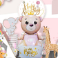 Bear with a Crown Girl. Standing Foil Balloon Decoration F07M1-3
