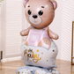 Bear with a Crown Girl. Standing Foil Balloon Decoration F07M1-3