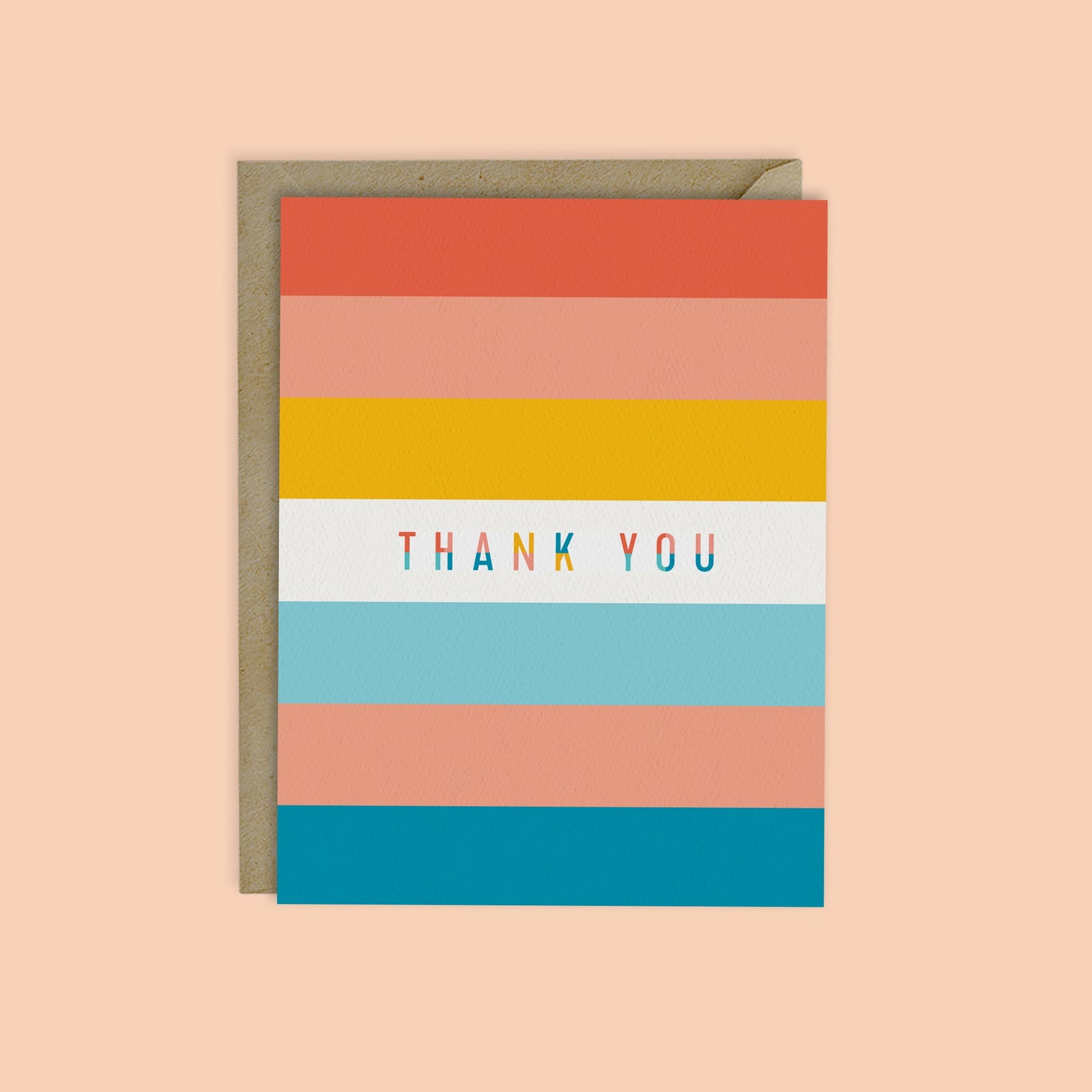 THANK YOU, Retro Stripe Card