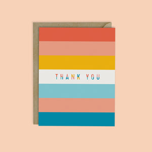 THANK YOU, Retro Stripe Card