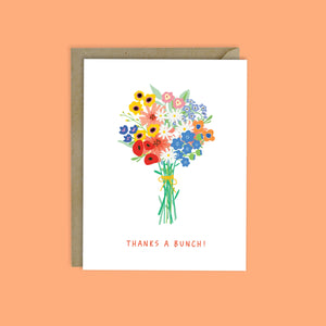 THANKS A BUNCH WILDFLOWER BOUQUET CARD