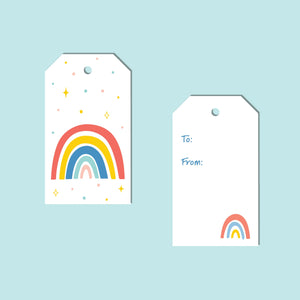 RETRO RAINBOW Gift Tags, Set of 10
