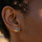 Petite LGBTQ+ Pride Rainbow Stud Earrings – For Every Identity | 1/4” Enamel Alloy Earrings | Heart or Triangle Styles