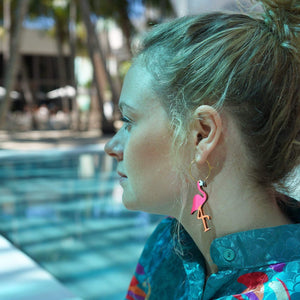 Neon Flamingo Hoops