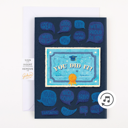Endless Off-tune Graduation Card with Glitter