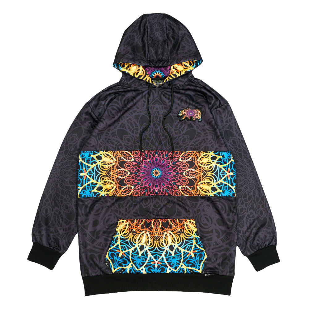 G Sprout Mandala Black Tall Pullover Hoodie