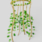 Hanging Gold Metal Suncatcher with Green and Clear Prismatic Beads & Natural Stone - Jelly Fish