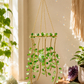 Hanging Gold Metal Suncatcher with Green and Clear Prismatic Beads & Natural Stone - Jelly Fish
