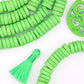 12mm Lime Green Disc Heishi Beads: 59 Spacers beads