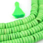 12mm Lime Green Disc Heishi Beads: 59 Spacers beads