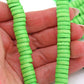 12mm Lime Green Disc Heishi Beads: 59 Spacers beads