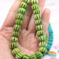 Hand Carved Melon Rondelle Bone Beads,12mm, Pink, Green, 25 pieces