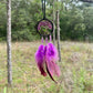 Handmade Dark Purple Gradient Tree of Life Dreamcatcher with Purple Feathers -- Rearview Mirror Hanging or Wall Hanging
