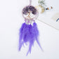 Handmade Purple Tree of Life Dreamcatcher with Purple Feathers - Amethyst Stones -- Rearview Mirror Hanging or Wall Hanging