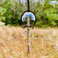 Handmade Tree of Life Dreamcatcher with Crystal Moons - Rearview Mirror Suncatcher Hanging or Wall Hanging