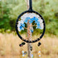Handmade Tree of Life Dreamcatcher with Crystal Moons - Rearview Mirror Suncatcher Hanging or Wall Hanging