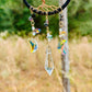 Handmade Tree of Life Dreamcatcher with Crystal Moons - Rearview Mirror Suncatcher Hanging or Wall Hanging