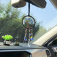 Handmade Tree of Life Dreamcatcher with Crystal Moons - Rearview Mirror Suncatcher Hanging or Wall Hanging