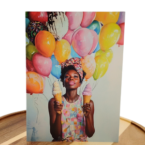 Ice Cream & Balloons - Happy Birthday Greeting Card