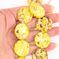 Yellow Full Moon Coin Bone Bead, 25mm, 8 pieces