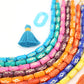 Bead Bundle: Assorted Colors Handmade Barrel Bone Beads, 7x12mm, 8 Strands, 128 Beads