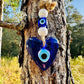Heart Shape Wall Hanging Evil Eye Nazar Boncuk Mal De Ojo, Modern Boho Style Home Decor, Turkish Gift, Valentine's Day