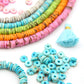 Bright & Speckled Bone Beads: Heishi Disc Spacers, 8x2mm, 90+ beads