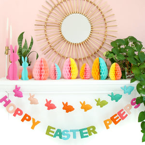 Color Blocked Egg Honeycomb Decorations