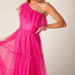 SOME FRESH AIR FUCHSIA TULLE MIDI DRESS