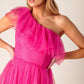 SOME FRESH AIR FUCHSIA TULLE MIDI DRESS