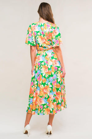 EFFERVESCENT LOVE TRUE WRAP MIDI DRESS