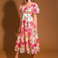 FLORAL REVERIE WOVEN MIDI DRESS