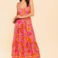 GARDEN GATHERING PINK WOVEN MIDI DRESS