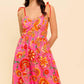 GARDEN GATHERING PINK WOVEN MIDI DRESS