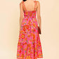 GARDEN GATHERING PINK WOVEN MIDI DRESS