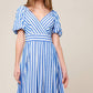 SUNSET STEPS BLUE WOVEN MIDI DRESS