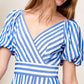 SUNSET STEPS BLUE WOVEN MIDI DRESS