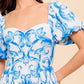 A WORK OF ART BLUE WOVEN MIDI DRESS